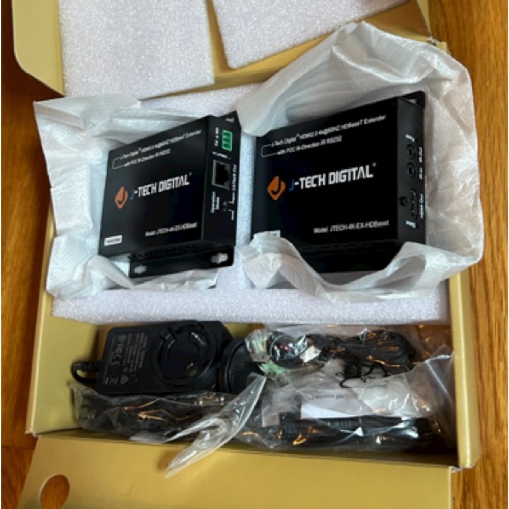 HDMI extender with IR support.